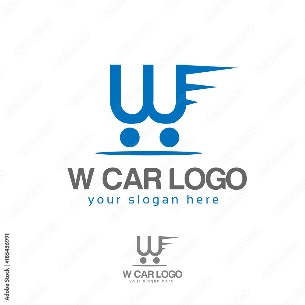 W car logo. W letter logo vector. Flat logo design. W car logo. W letter logo vector. Flat logo design.