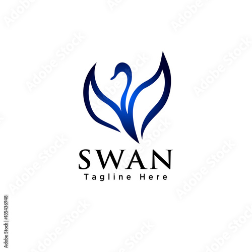 Simple flying swan logo
