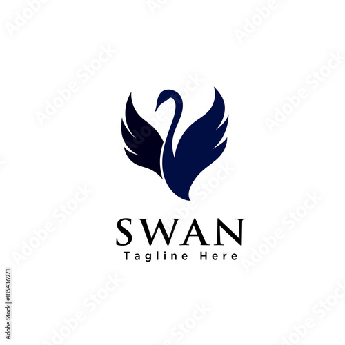 Abstract flying swan logo