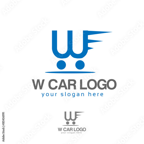 Free Download W car logo. W letter logo vector. Flat logo design. - GFXLoad