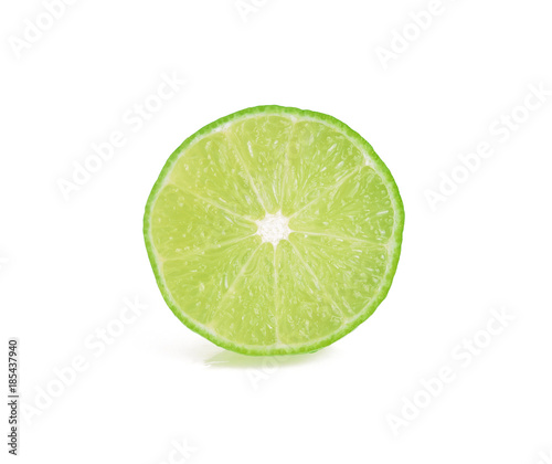 Fresh green lime isolated on white background