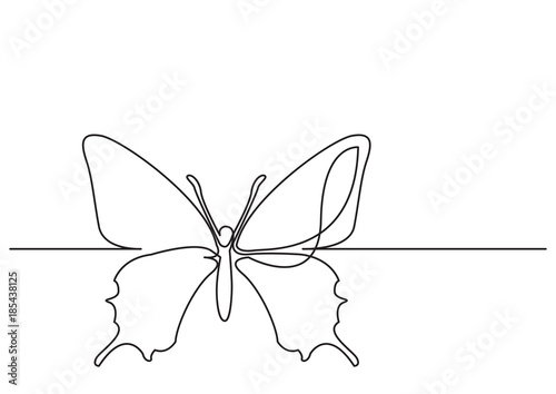 Canvas Print continuous line drawing of isolated vector object - butterfly