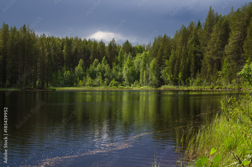 Lake Kotozero in Karelia, Russia
