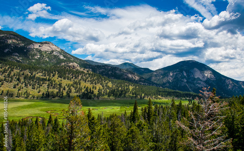 Rocky mountains in summer. Sunny summer weather in Colorado