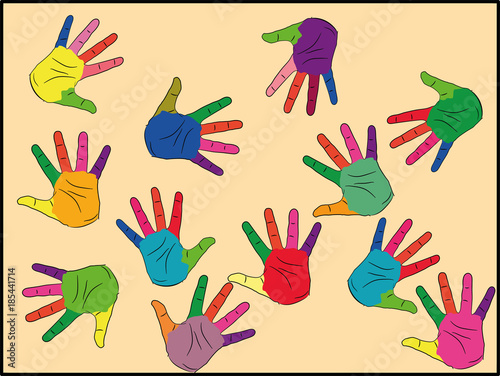 Painted in different colors, ready for your logo, text or symbols. The concept of diversity, meeting and socializing. symbols of autism. vector illustration.