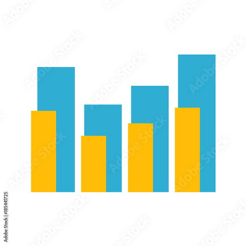 Bar Chart Vector Icon. Flat icon isolated on the white background. Editable EPS file. Vector illustration.