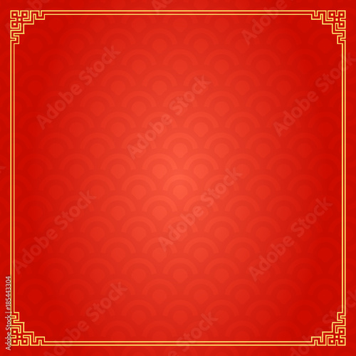 Chinese Traditional Background, The Great Wall Style Frame 