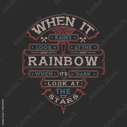 Rainbow And Stars Typography Design