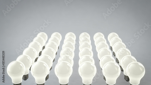 Six Lines of Halogen Light Bulbs photo