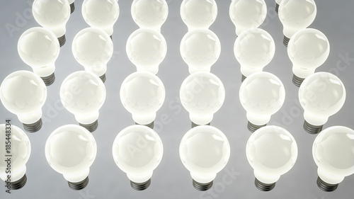 Six Rows of Fluorescent Light Bulbs photo