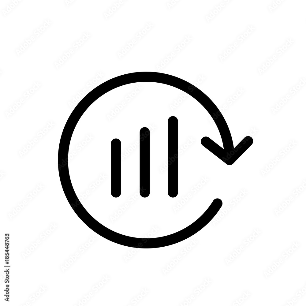 Bar chart reload vector icon Bar chart reload vector icon
