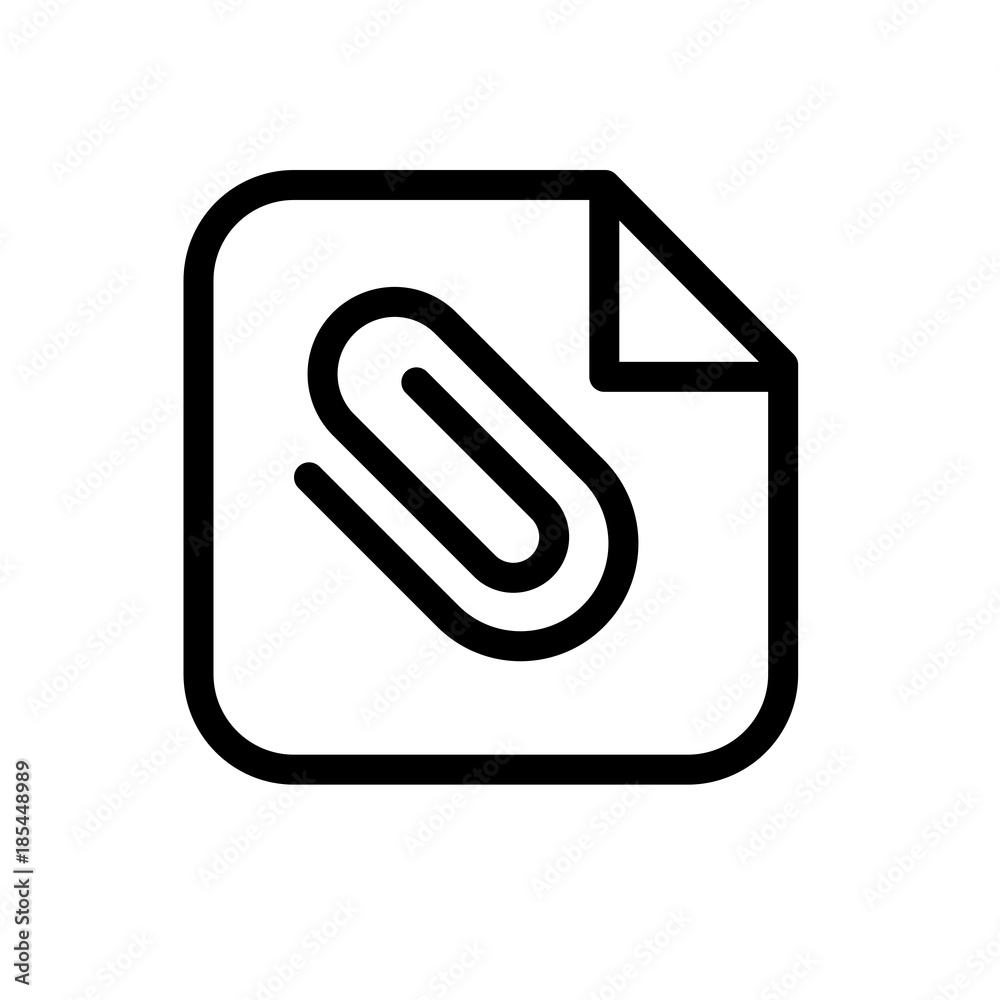 Document paperclip vector icon Document paperclip vector icon
