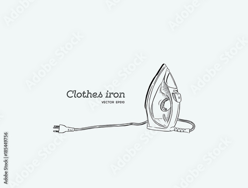 steam iron , hand draw sketch vector.