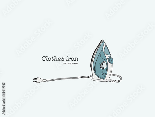 steam iron , hand draw sketch vector.