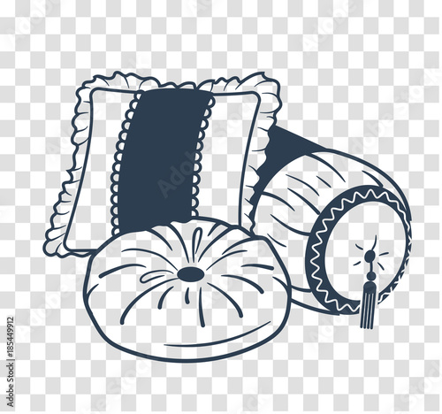silhouette cushion set icon