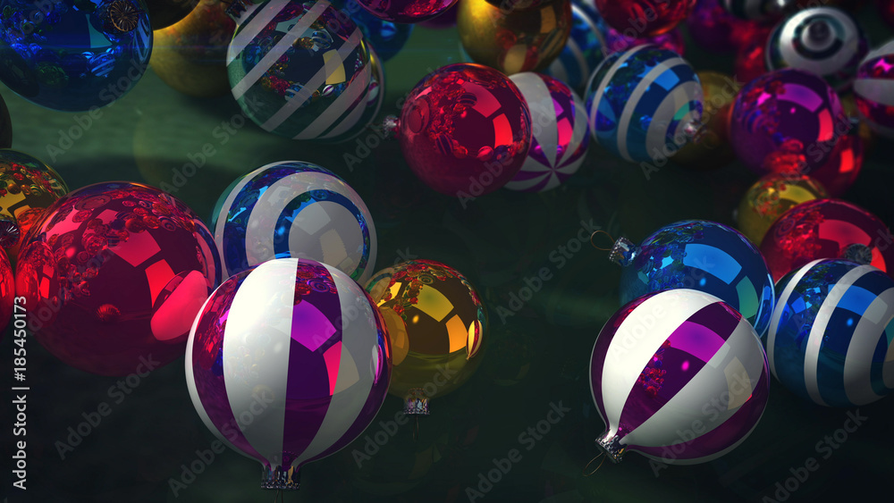 Colorful New Year Balls
