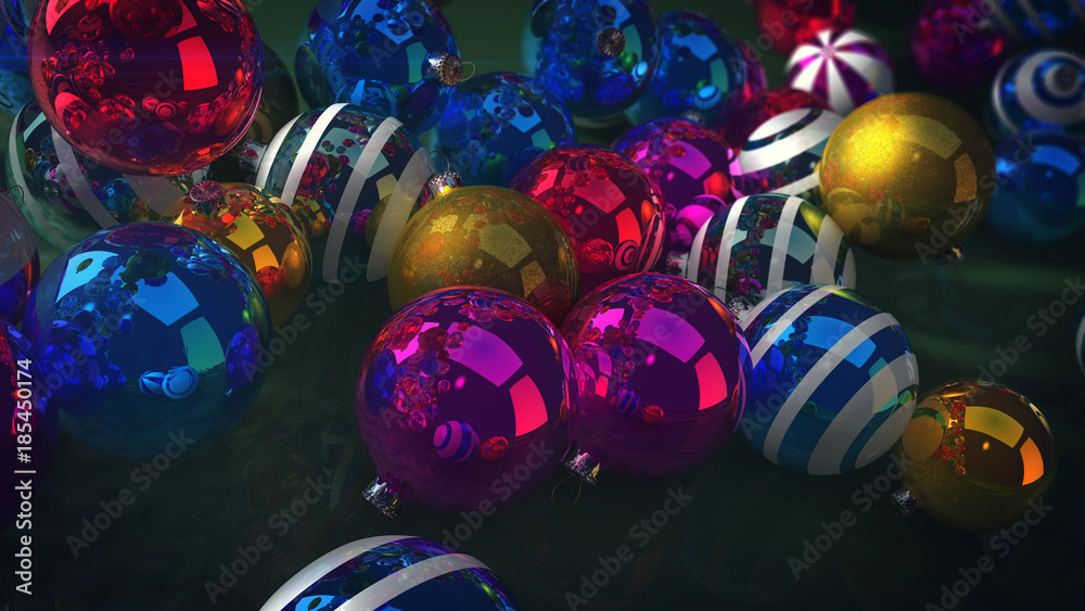 Multicolored New Year Baubles