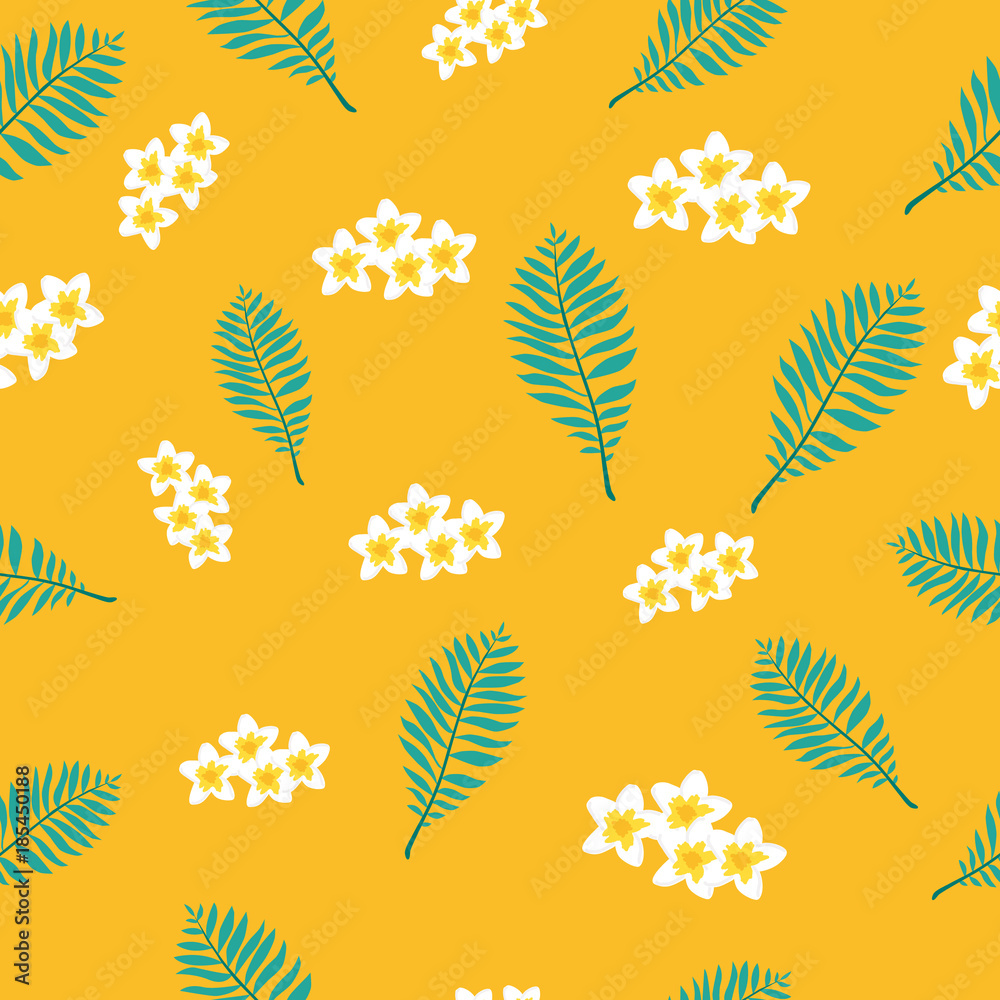 Fototapeta premium Floral paradise tropic seamless pattern