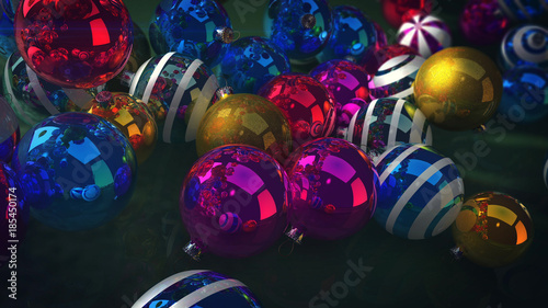 Multicolored New Year Baubles