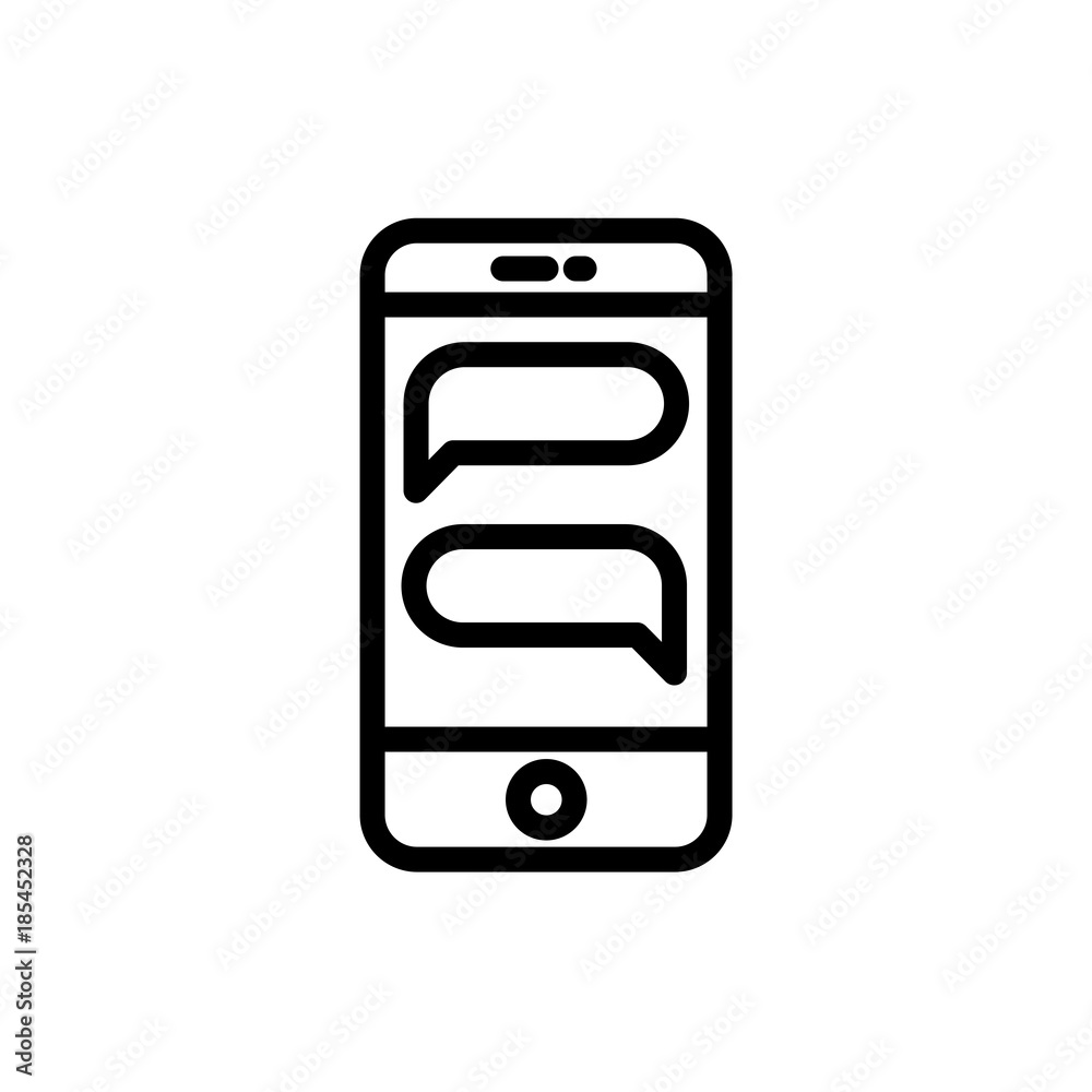 Smartphone chat vector icon Smartphone chat vector icon