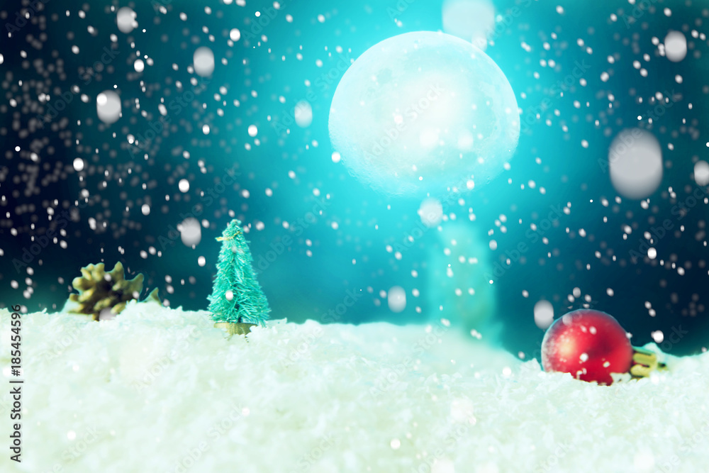 Christmas holiday Baubles on snow over fir-tree. Macro. The elements of this image furnished by NASA Christmas holiday Baubles on snow over fir-tree. Macro. The elements of this image furnished by NASA