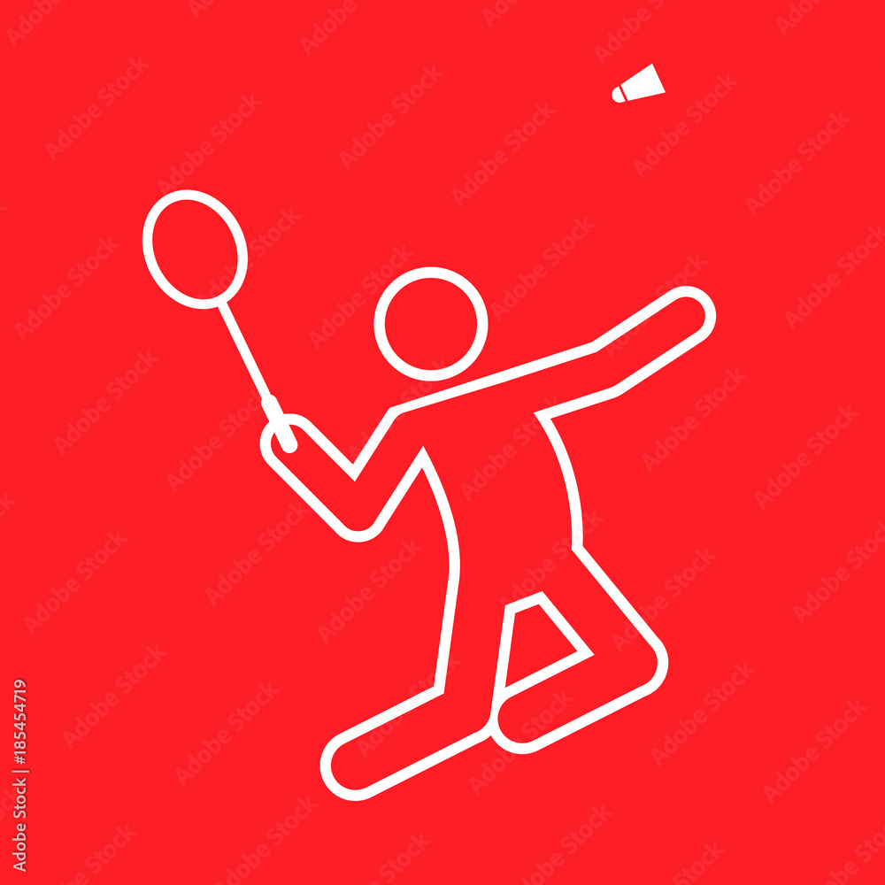 Badminton Sport Figure Outline Symbol Vector Illustration Graphic