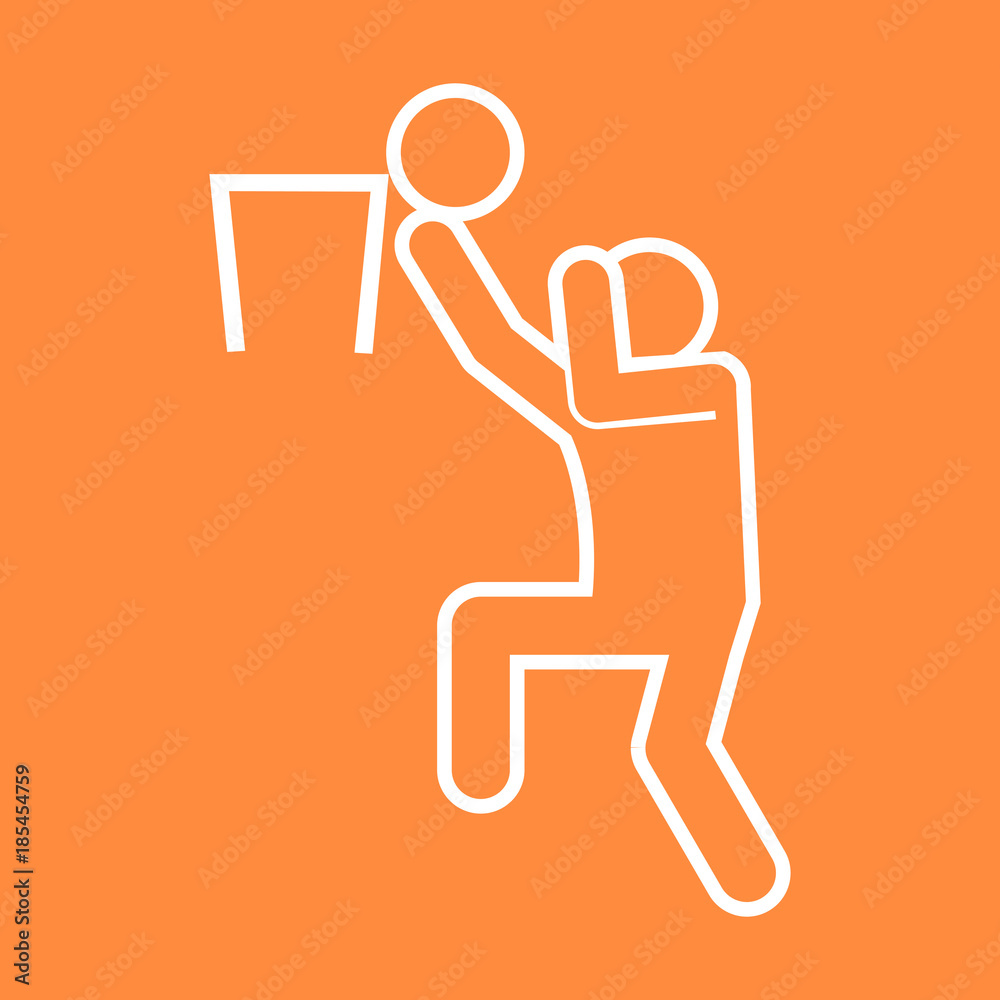 Basketball Sport Figure Outline Symbol Vector Illustration Graphic Basketball Sport Figure Outline Symbol Vector Illustration Graphic