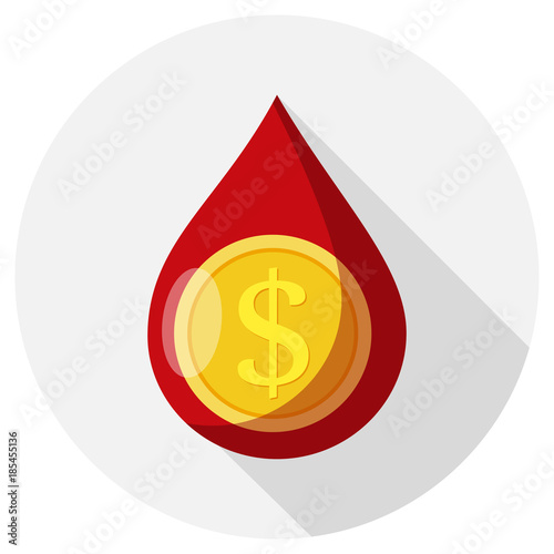 Roter Tropfen Blut Kosten Flat Design Icon