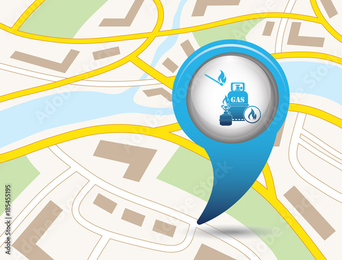 Camping stove with gas bottle icon vector