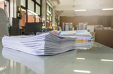 stack of paper in the office.