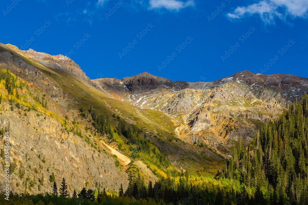 Autumn mountain scenery in Telluride, Colorado, USA