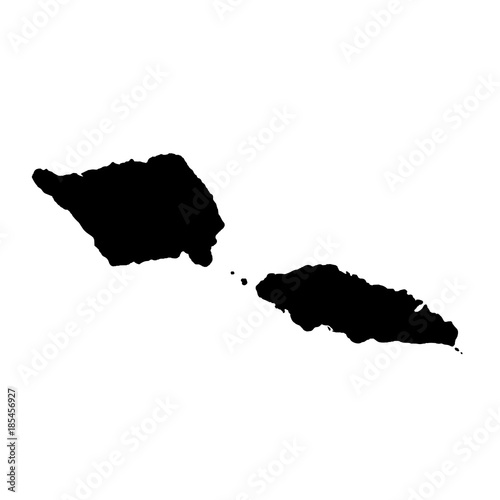 Vector map Samoa. Isolated vector Illustration. Black on White background. EPS 10 Illustration.