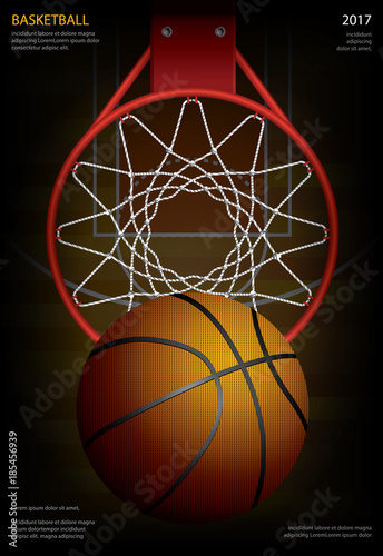 Basketball Poster Advertising Vector Illustration