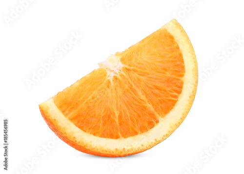 sliced fresh orange fruit isolated on white background