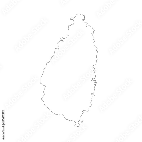 Vector map Saint Lucia. Isolated vector Illustration. Black on White background. EPS 10 Illustration.