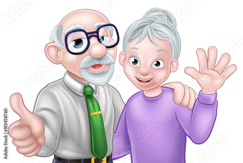 Senior Cartoon Couple