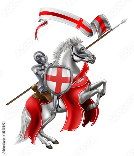 Saint George Medieval Knight on Horse photo