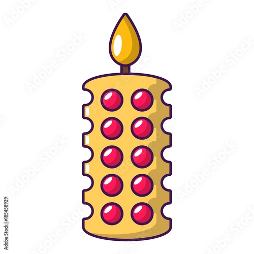 Candle ceremony icon, cartoon style