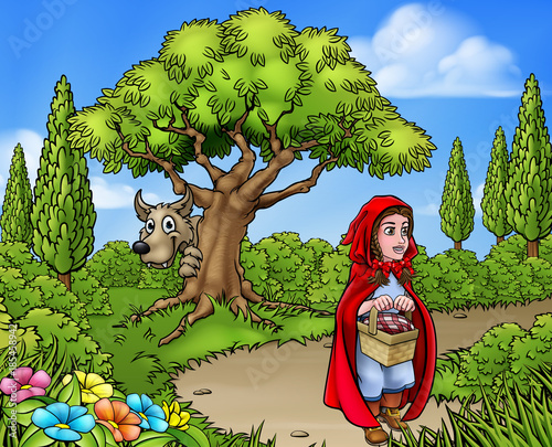 Little Red Riding Hood Cartoon Scene
