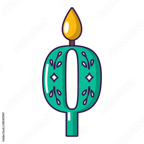 Candle numbering icon, cartoon style