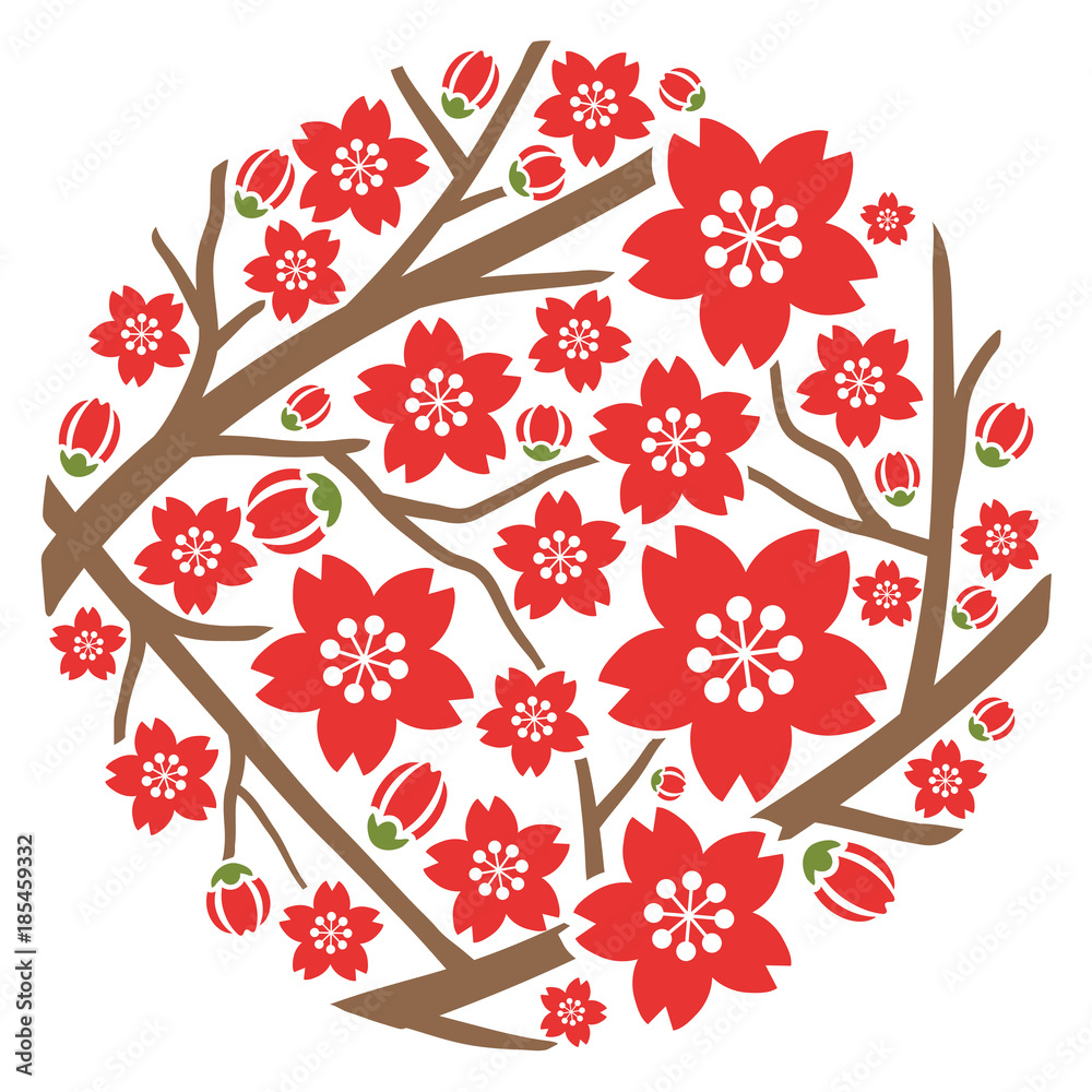 Obraz premium 桜 丸型