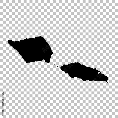 Vector map Samoa. Isolated vector Illustration. Black on White background. EPS 10 Illustration.