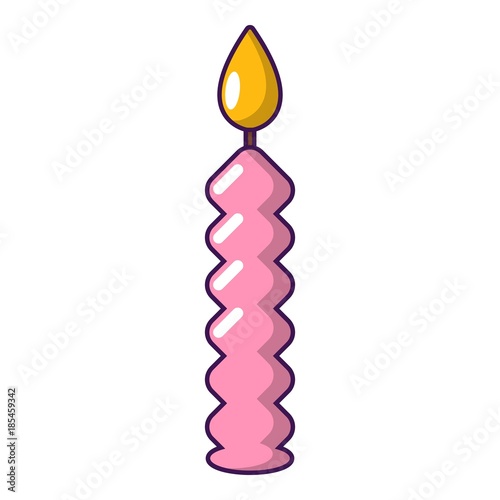 Candle relaxation icon, cartoon style