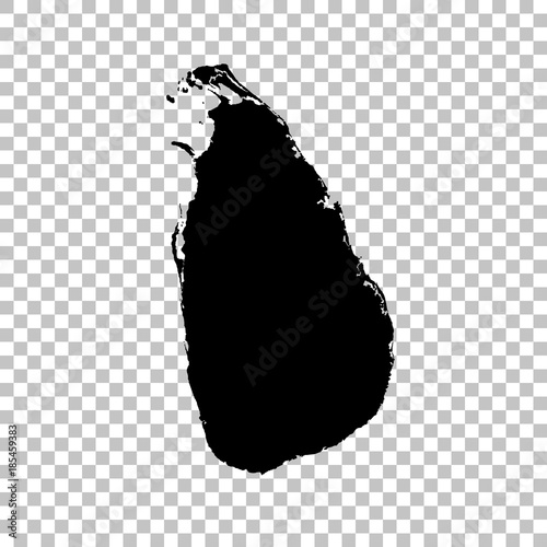 Vector map Sri Lanka. Isolated vector Illustration. Black on White background. EPS 10 Illustration. photo