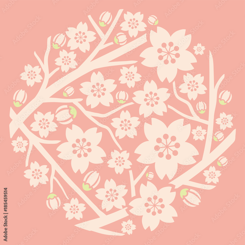 Fototapeta premium 桜 丸型
