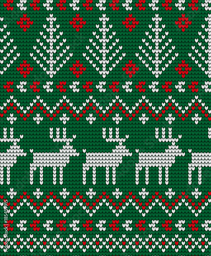Knitted Christmas and New Year pattern