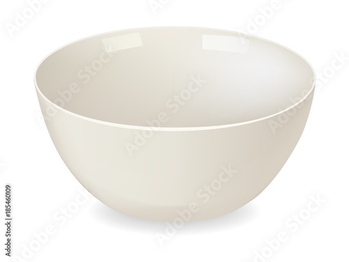 empty porcelain bowl on a white background