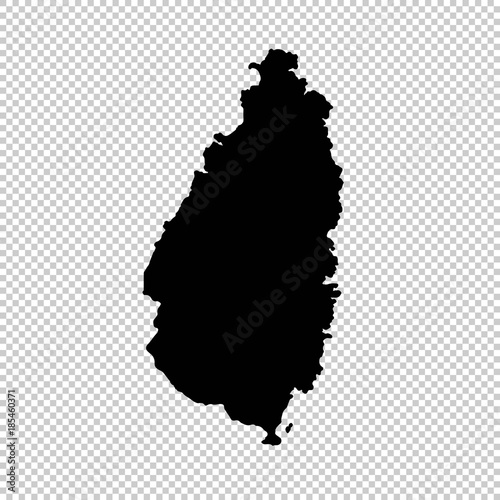 Vector map Saint Lucia. Isolated vector Illustration. Black on White background. EPS 10 Illustration.