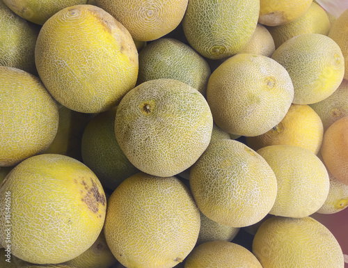 Ripening melons on a market place
