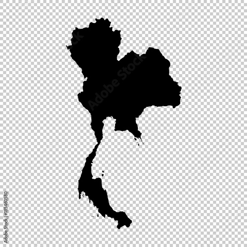 Vector map Thailand. Isolated vector Illustration. Black on White background. EPS 10 Illustration.